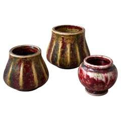 Set of 3 miniature vases by Pierre-Adrien Dalpayrat, circa 1895