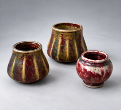 Set of 3 miniature vases by Pierre-Adrien Dalpayrat, circa 1895