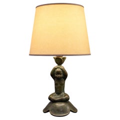 Riccardo Scarpa Patinated Bronze Art Deco Table Lamp