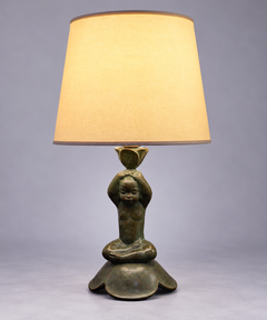 Riccardo Scarpa Patinated Bronze Art Deco Table Lamp