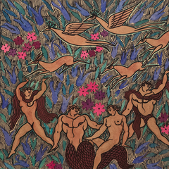 "Merman and Nudes in Paradise, " Jean Mayodon Art Deco Print