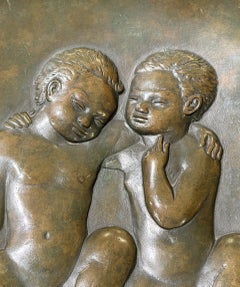 Bol en bronze patiné du milieu du siècle « Interlaced Twins » de Scarpa