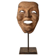 Terracotta mask signed Dalpayrat