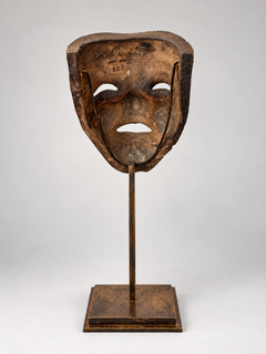 Terracotta mask signed Dalpayrat