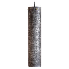 Modern Handmade Lrg Pendant Linen Micarta Shade w/ White Canopy by Mutuus Studio