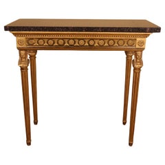 Late Gustavian Gilt Console Table with Porphyry Top, Circa 1800