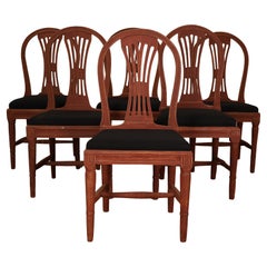 18th Century Gustavian Chairs, Set of Six