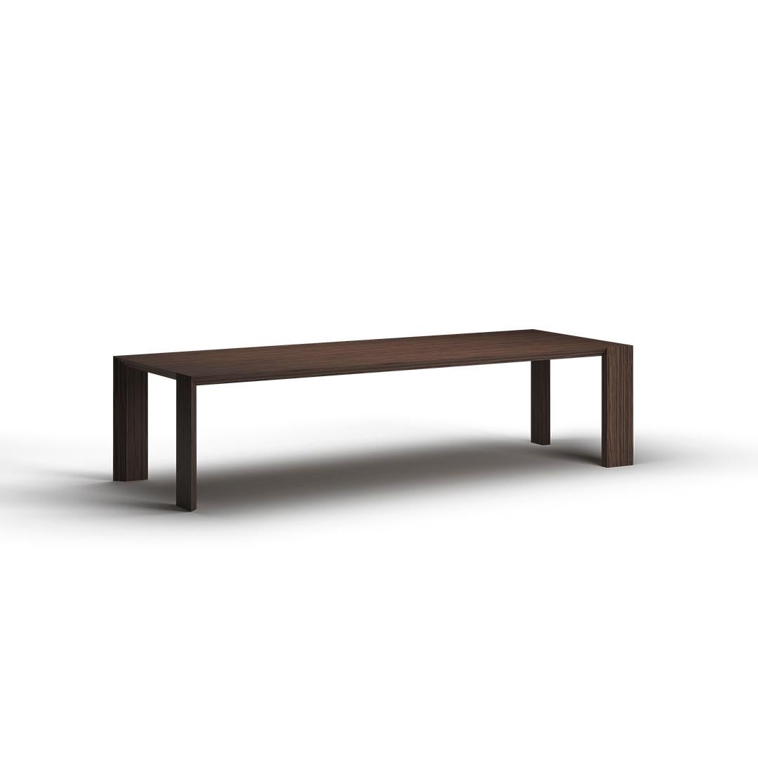 Mesa de comedor moderna 'Ispolin' de madera marrón oscuro by Palo Nero Minimalista en venta