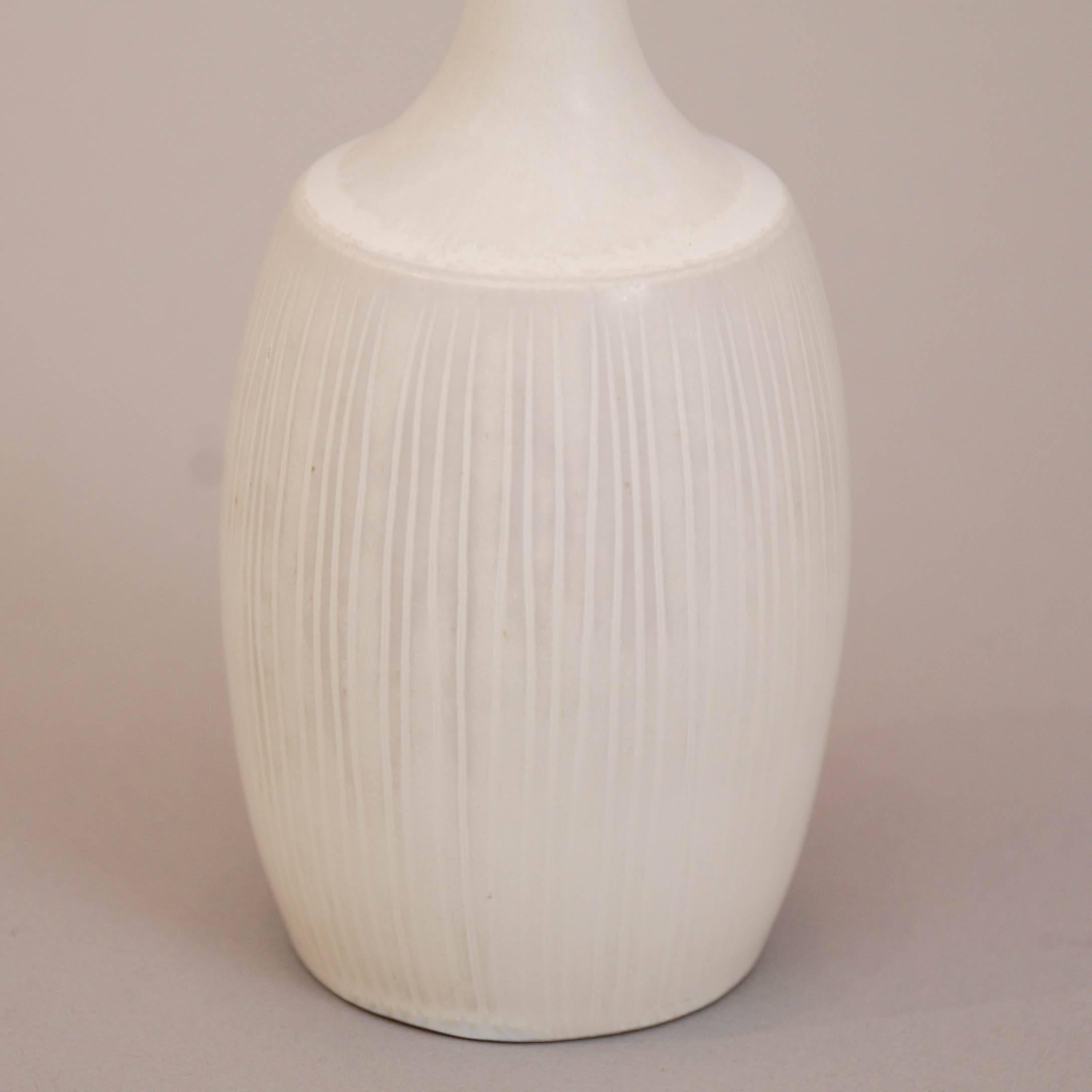 A handmade unique stoneware vase by Stig Lindberg for Gustavsberg, Sweden 1950s.