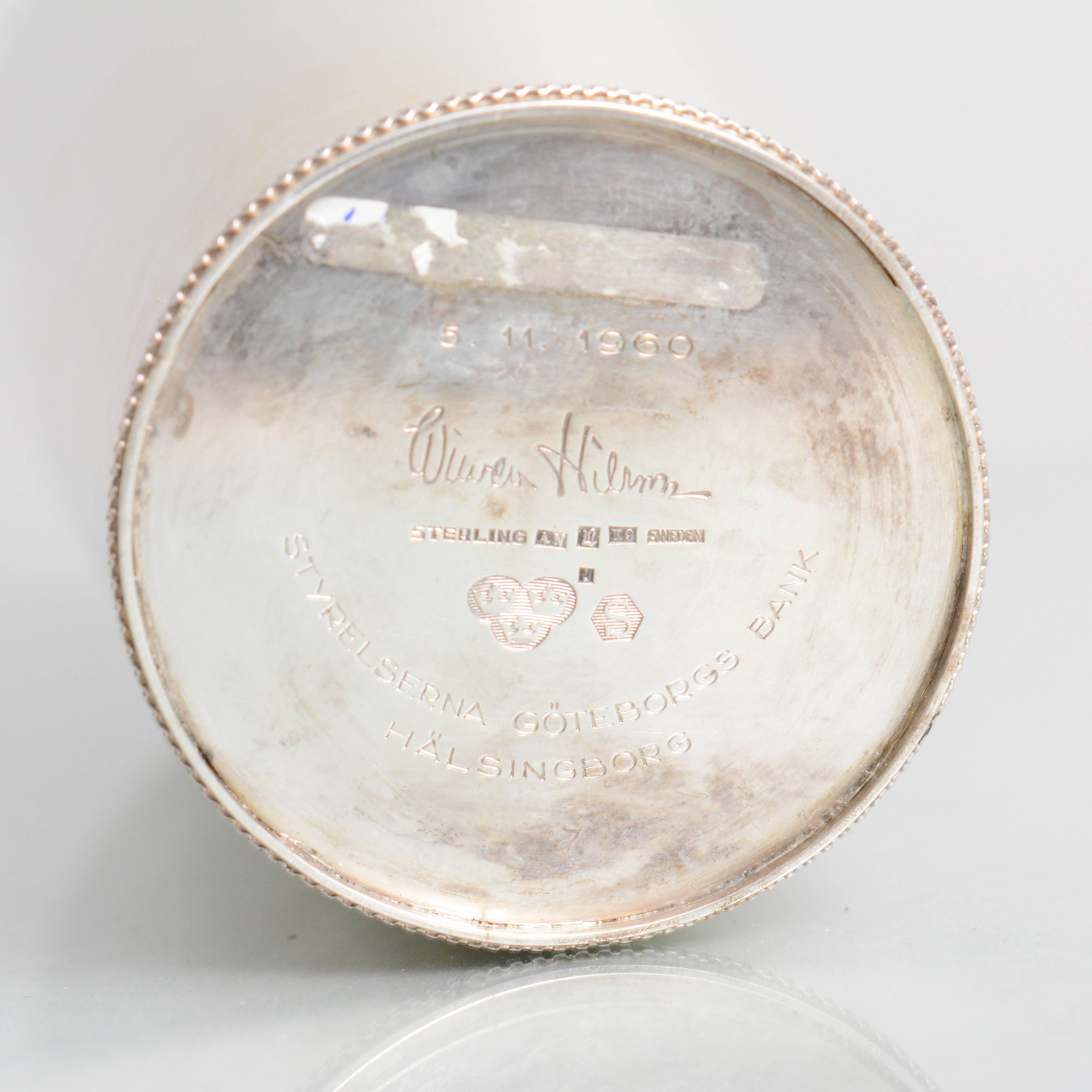 Mid-20th Century Silver Vase by Wiwen Nilsson Lund, Sweden, 1960 For Sale