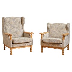 Satz von 2 Henning Kjaernulf Easy Chairs aus Eiche, ca. 1970er Jahre