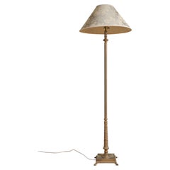 Vintage Green Floral Floor Lamp
