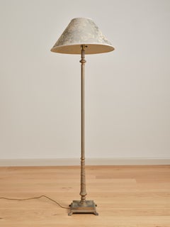 Vintage Green Floral Floor Lamp