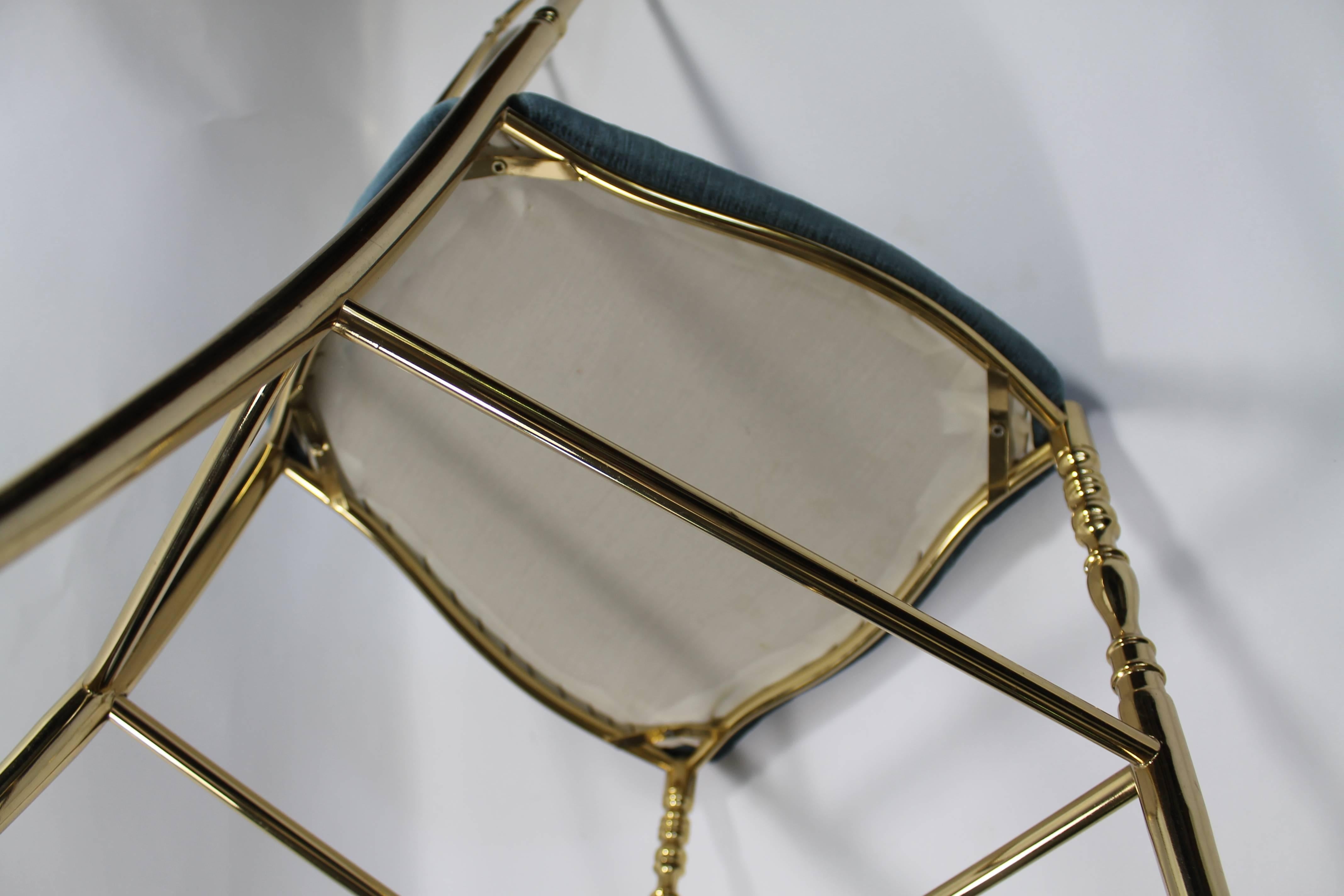 Mid-Century Modern Chiavari Chair in Brass For Sale