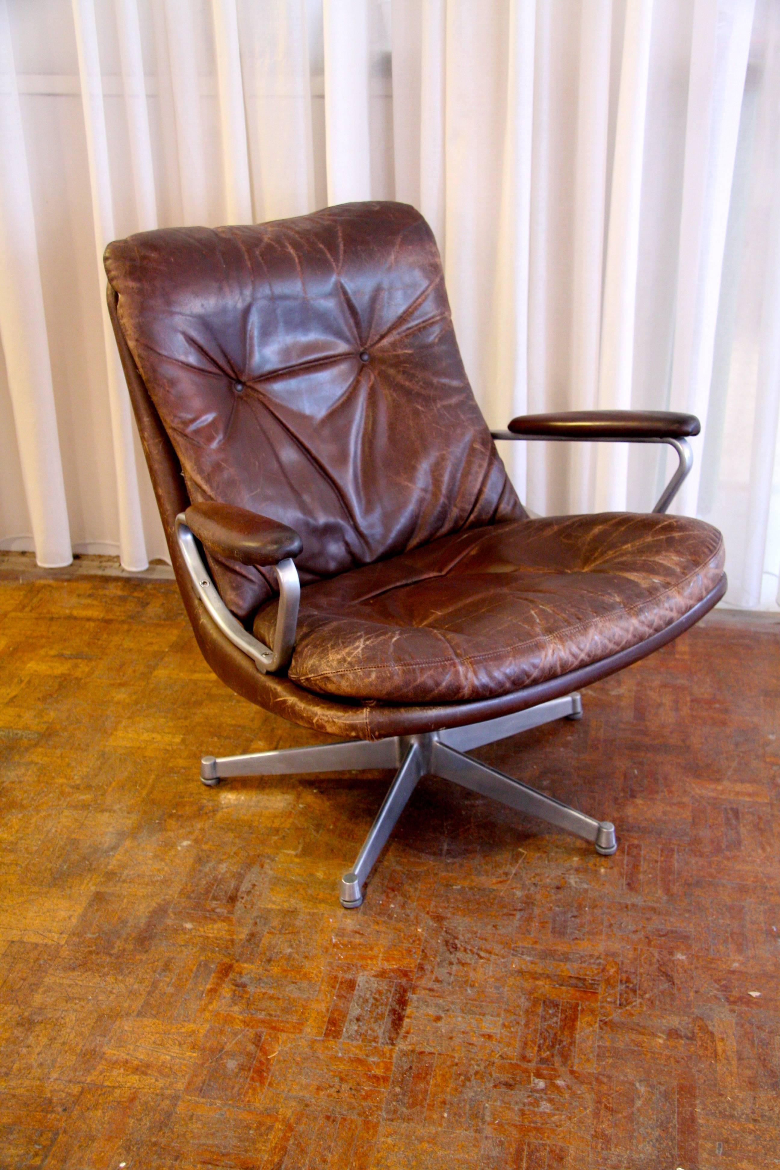 Hand-Crafted Lounge Chair by Strässle, 60ties, Swiss For Sale