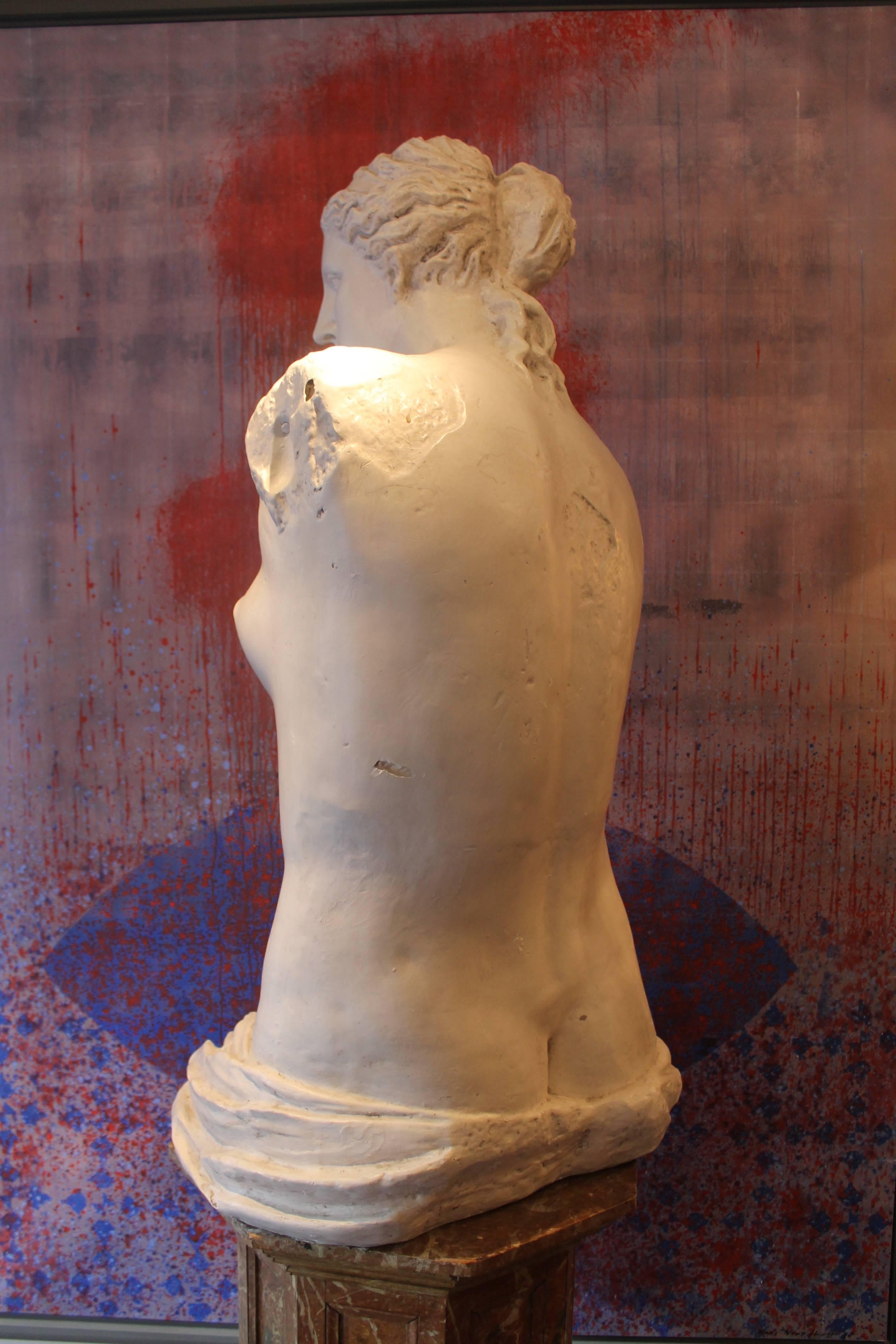 Life-size Torso of venus of Milo in plaster, Italy, 1970s.