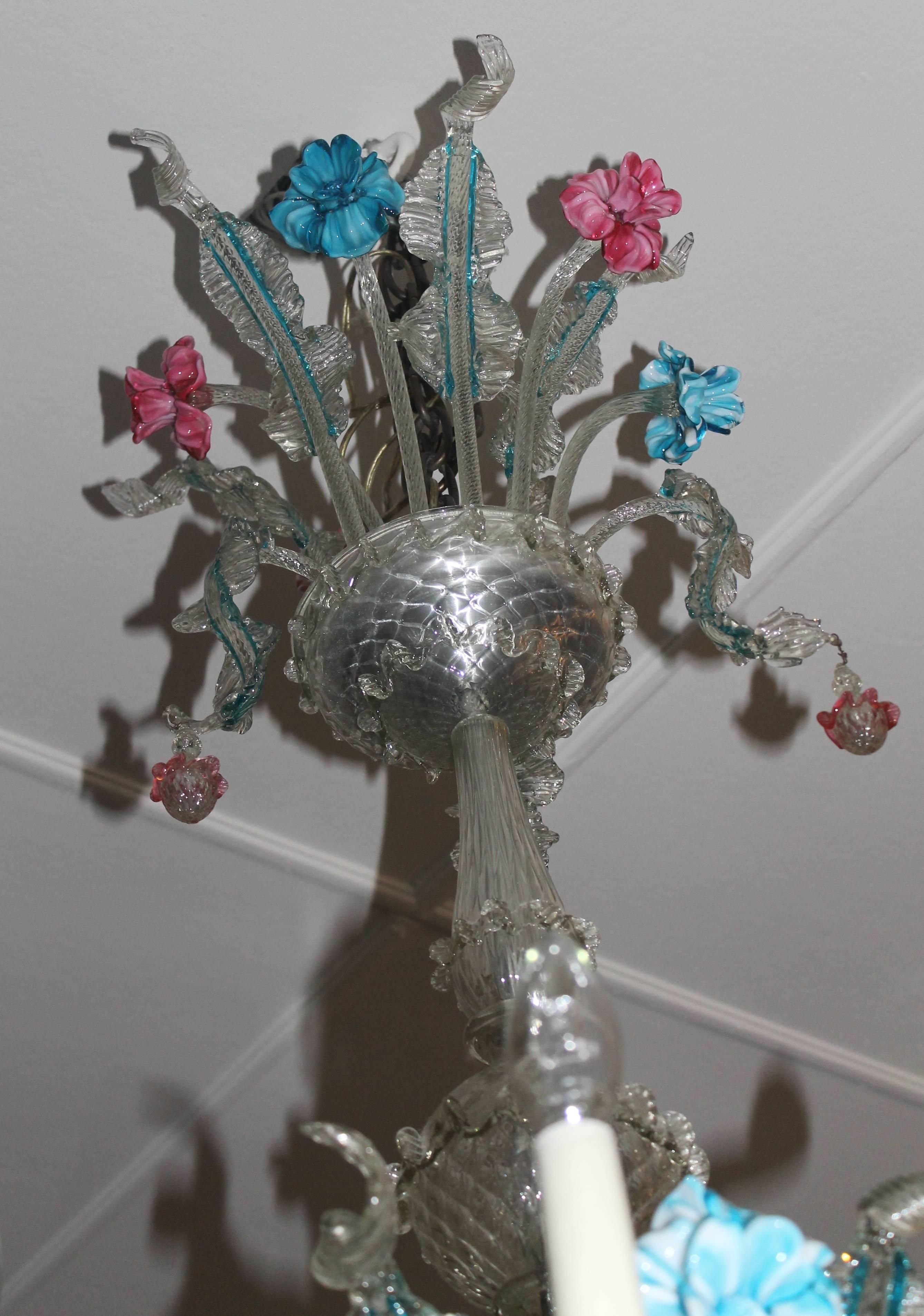 Italian Murano Chandelier For Sale