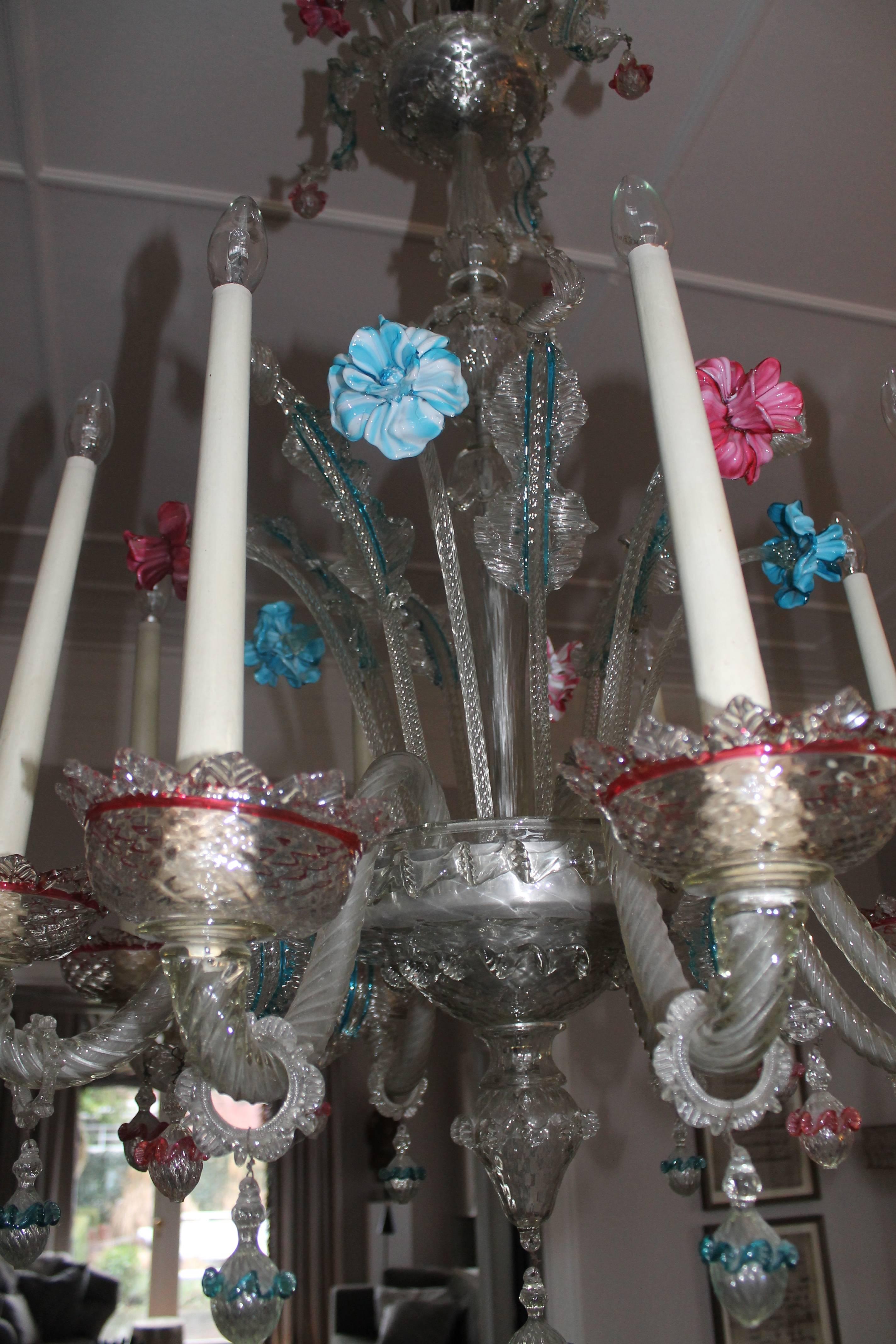 Hand-Crafted Murano Chandelier For Sale