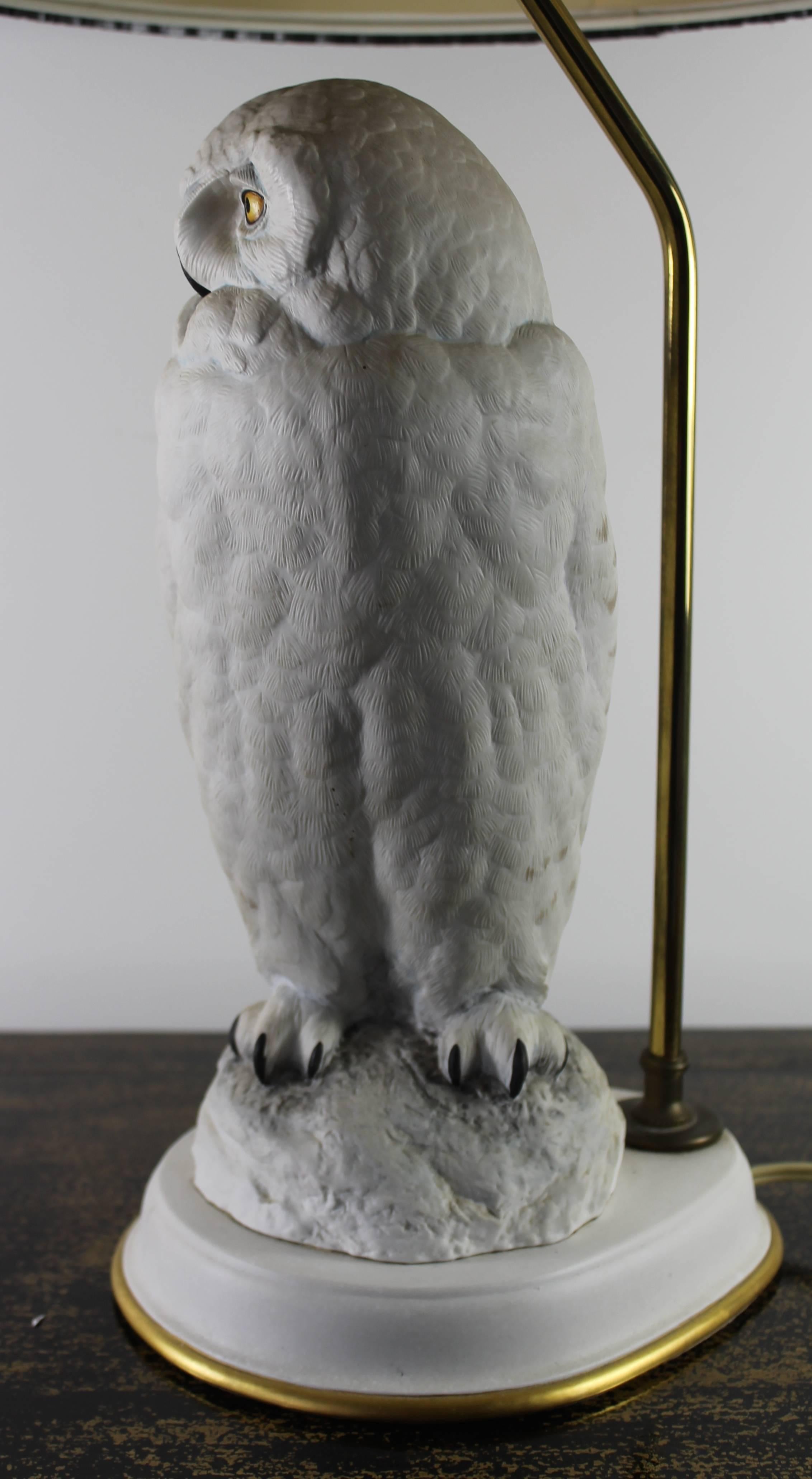 Hand-Crafted Snow Owl  Lamp For Sale