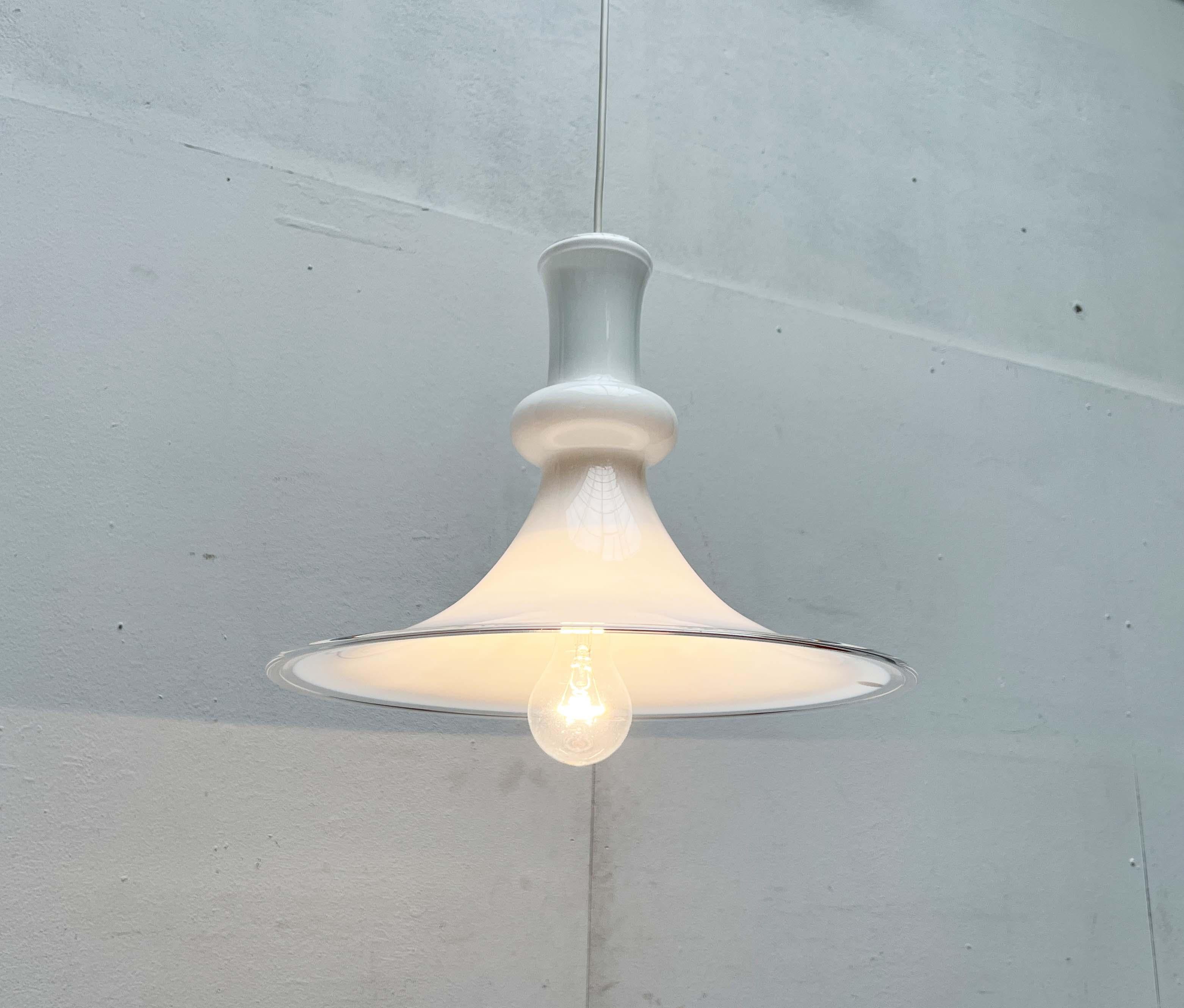 Lampada a sospensione danese d'epoca in vetro Etude Michael Bang Royal Copenhagen Holmegaard in vendita 9