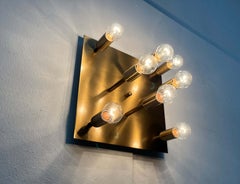 Lámpara vintage alemana de latón para techo o pared de la marca Sölken, de los años 70