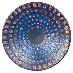 Bol de poterie d'atelier allemand du milieu du siècle, Eva Fritz-Lindner, majolique de Karlsruhe