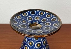 Mid-Century Modern German Vase with Peacock Design