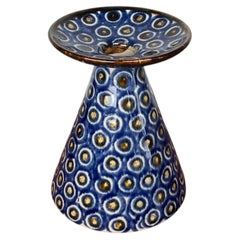 Mid-Century Modern German Vase with Peacock Design