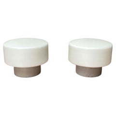 Set of 2 Mid-Century Modern Minimalist Wall Ceiling Glass Lamps Kaiser Leuchten