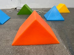 Postmodern Orange Prism Shape Floor or Table Lamp from Heico, 1980s