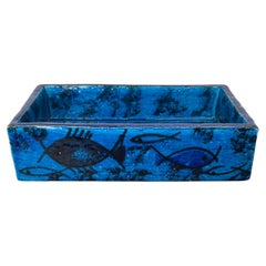 Bol en poterie à poisson Pesce, Aldo Londi, Bitossi, Italie, années 1960, milieu du siècle dernier