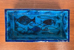 Bol en poterie à poisson Pesce, Aldo Londi, Bitossi, Italie, années 1960, milieu du siècle dernier