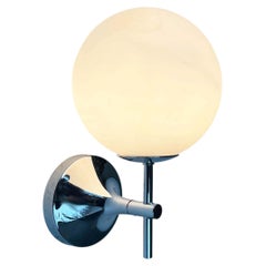 Mid-Century Modern Swiss Space Age Chrome Glass Sconce E.R. Nele Temde 1960s