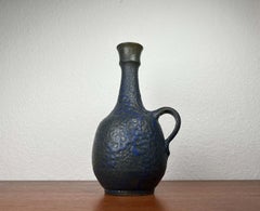 Jarrón-jarra azul de estilo «Mid-Century Modern» alemán, de Gebr. H.u.G. Claussen, década de los 60