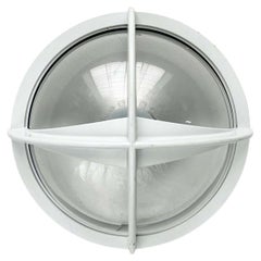 Mid-Century Modern Danish Pirat Mini White Outdoor Wall Lamp Nordisk Solar