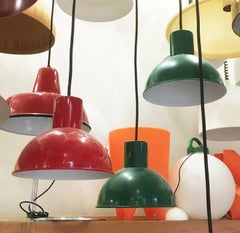 Mid-Century Modern Danish Metal Bunker Mini Pendant Lamp Johannes Hammerborg