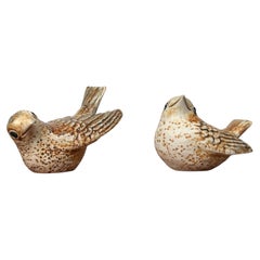 Set of 2 Mid-Century Danish Studio Pottery Bird Figurines Poul Hauch Carlsen
