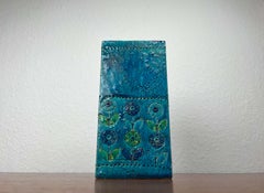 Mid-Century Modern Rare Flower Design Pottery Vase Aldo Londi Bitossi Italy