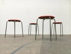Set of 4 Mid-Century Modern Danish Dot Stools Arne Jacobsen Fritz Hansen 1971