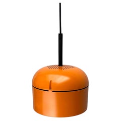 Vintage German Space Age yellow orange Pendant Lamp Arnold Berges Staff 1970s