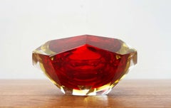 Cuenco vintage de cristal de Murano «Sommerso» italiano, estilo Regency, década de los 70