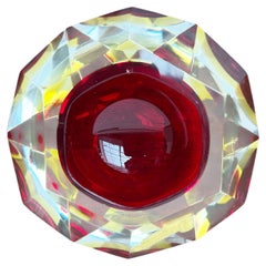 Cuenco vintage de cristal de Murano «Sommerso» italiano, estilo Regency, década de los 70