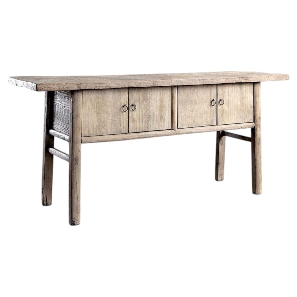 Antique Aged Elm Asian Sideboard For Sale