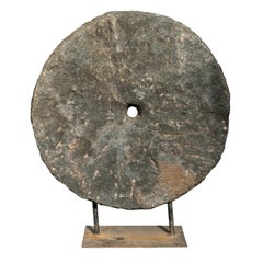 Late 19th Century Millstone Mounted Sculpture