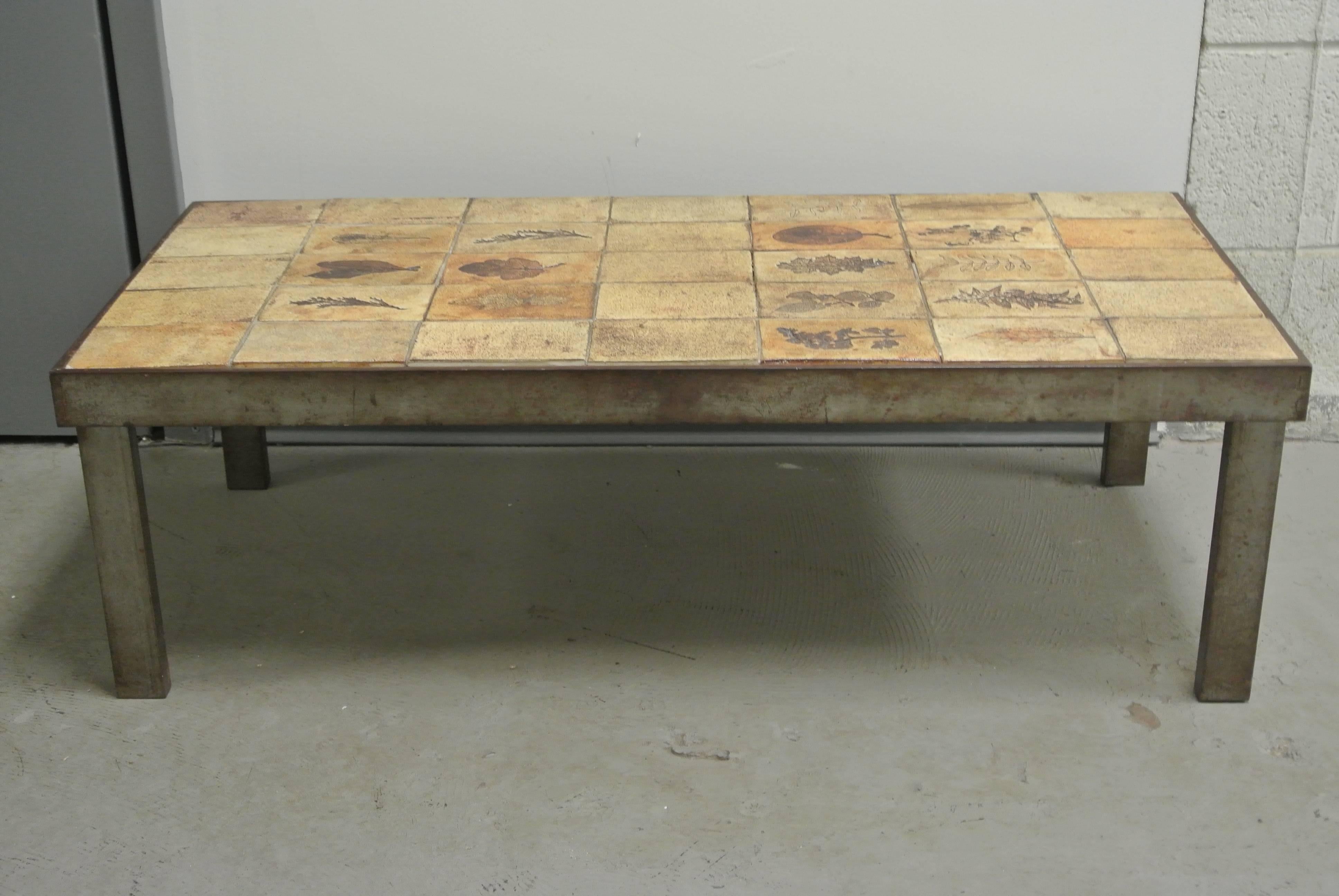 Mid-Century Modern Garrigue Tile Coffee Table by Roger Capron 