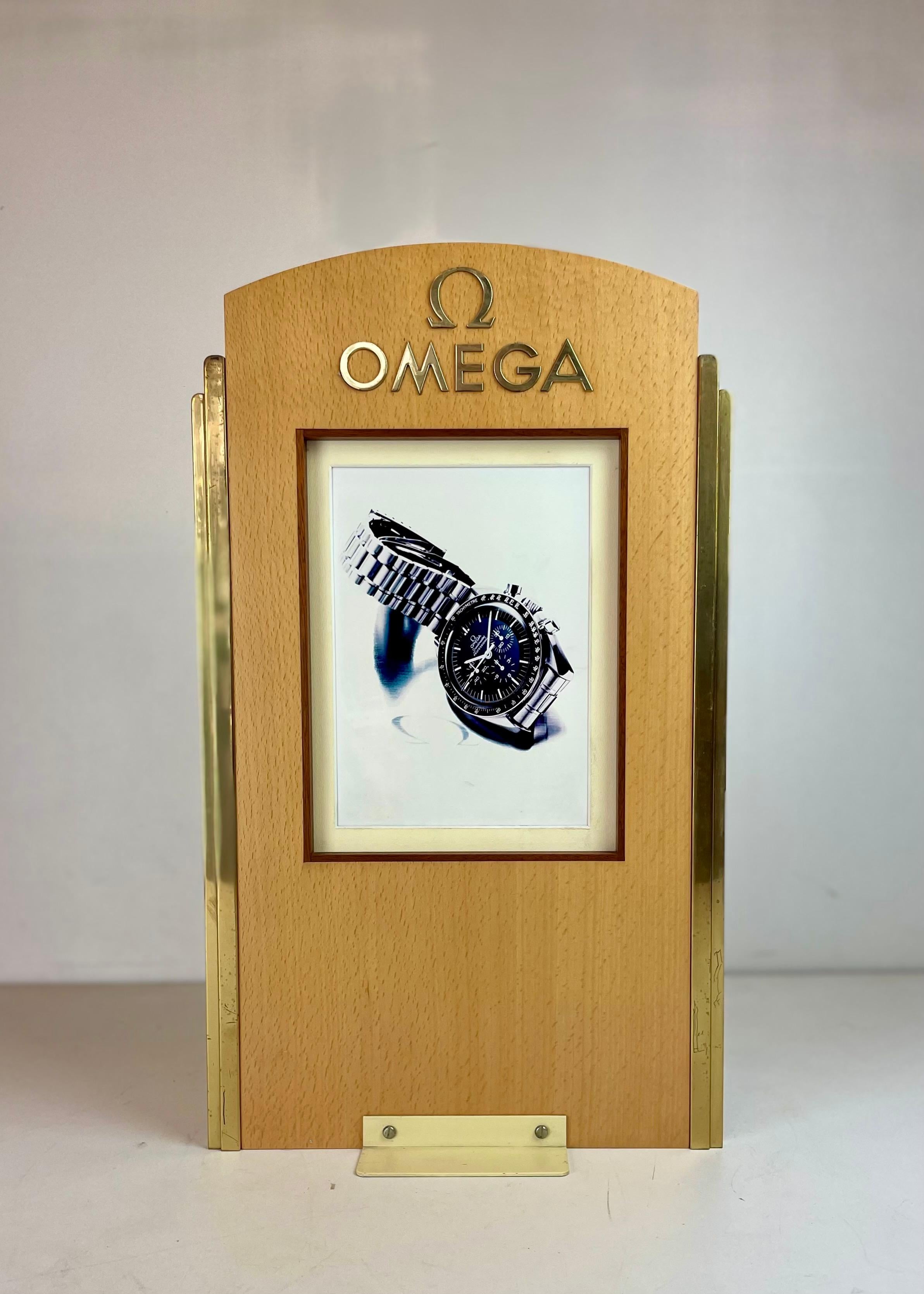 Metallo Pubblicità Omega d'epoca nei negozi, anni '80 in vendita