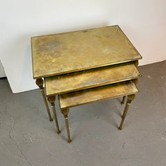 Brass Nesting Tables att. to Maison Baguès, France, 1950s–1960s