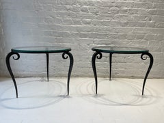 A pair of Rene Prou Wrought iron side table
