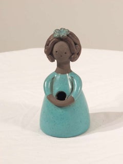 Colette Gueden Sea-Green Glazed Ceramic Flower Vase