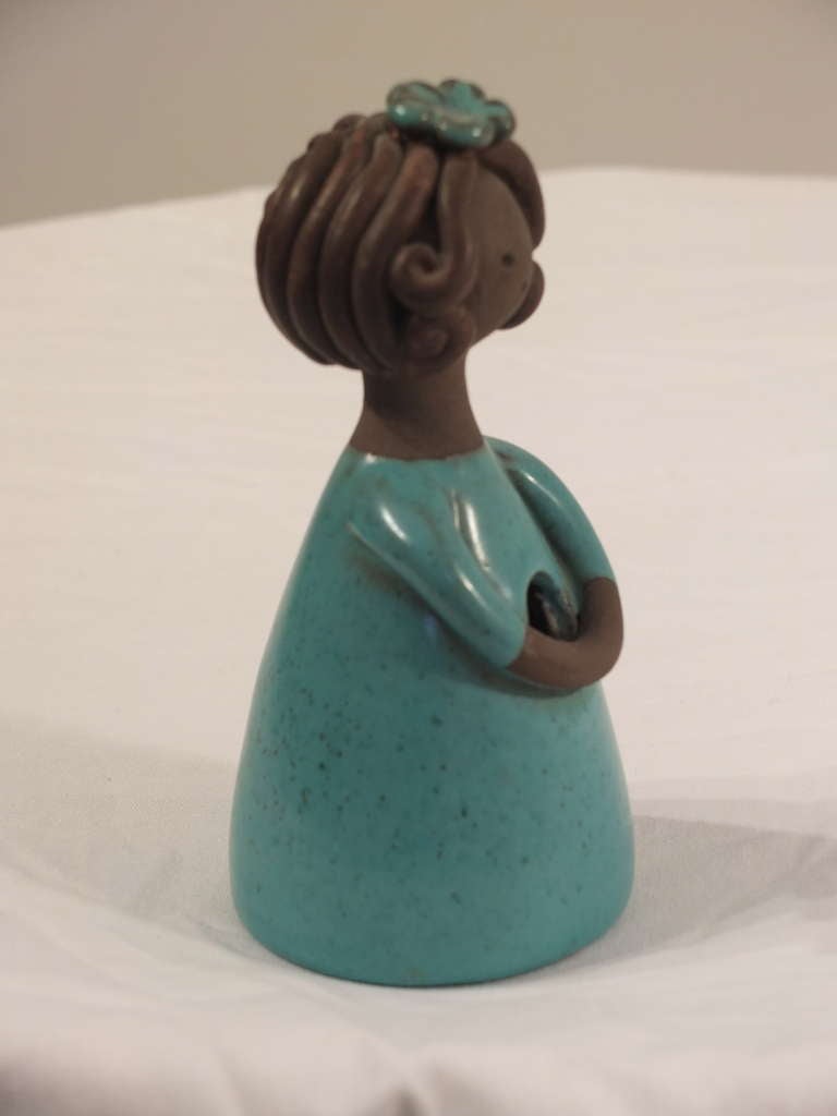 Colette Gueden Sea-Green Glazed Ceramic Flower Vase 1